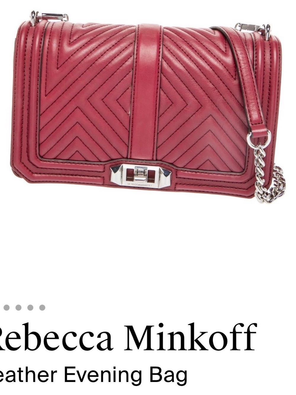 Rebecca Minkoff Raspberry Quilted Leather Shoulder Bag with Chain Strap
